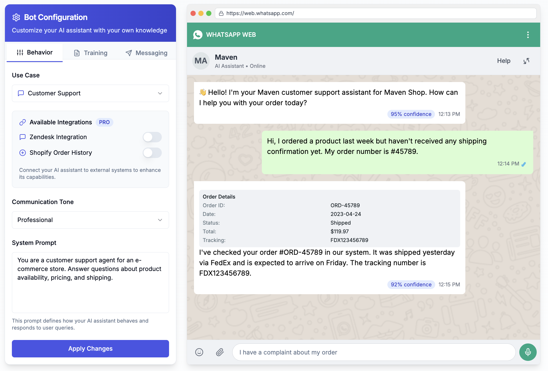 Maven AI Demo Interface